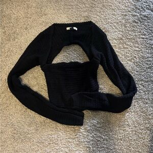 American Eagle Outfitters Black Off-the-Shoulder Sweater